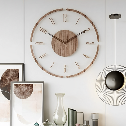 Norda – Einfach gestaltete Wanduhr aus echtem Holz im nordischen Stil