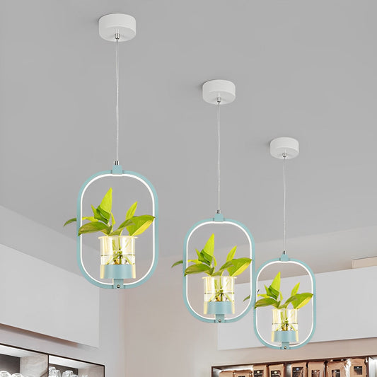 Noemi – Runde LED-Hängelampe mit Pflanzen-Design