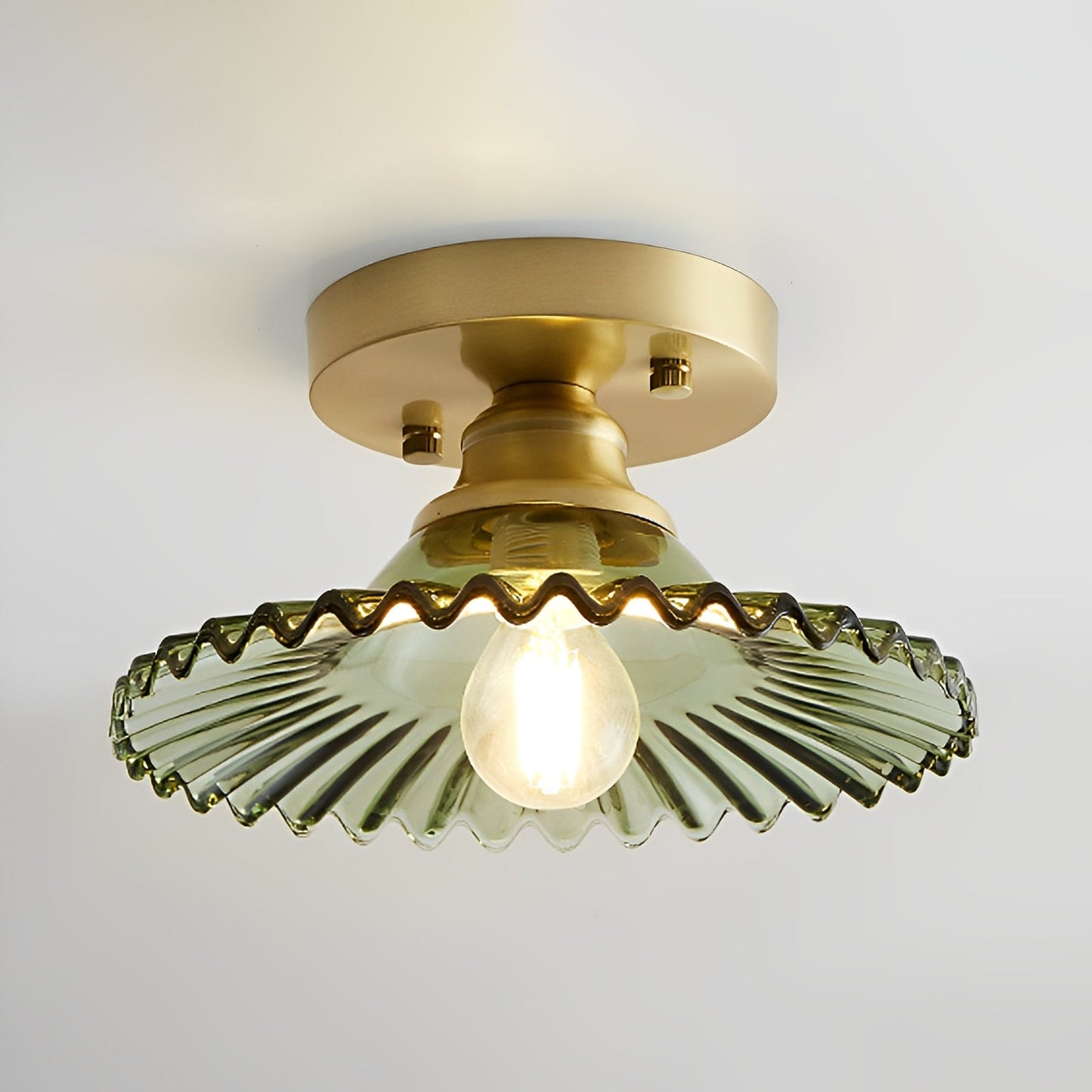 Ribella – Deckenlampe mit geriffeltem Glas im Retro-Stil