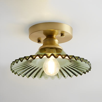 Ribella – Deckenlampe mit geriffeltem Glas im Retro-Stil
