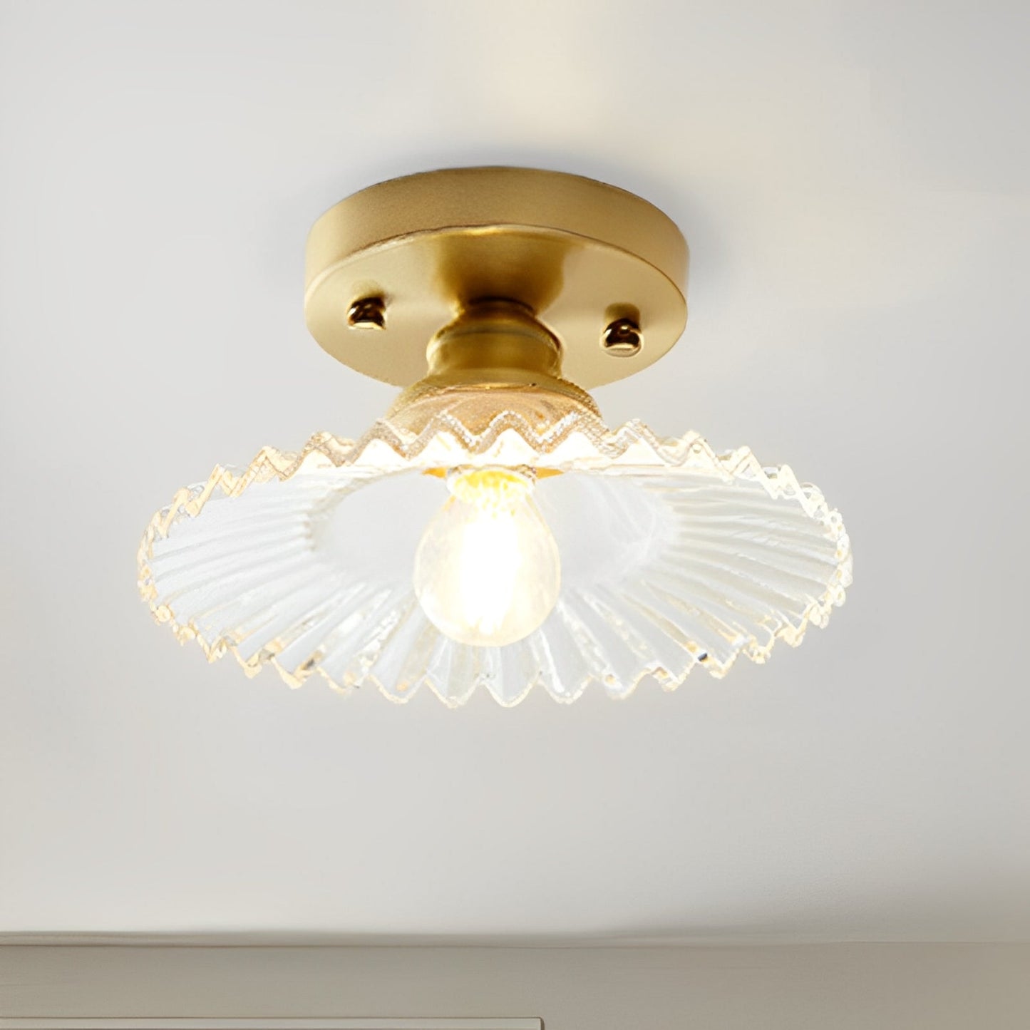 Ribella – Deckenlampe mit geriffeltem Glas im Retro-Stil