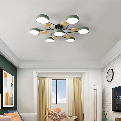Lina – Kunstvolle Deckenlampe aus Metall und Holz