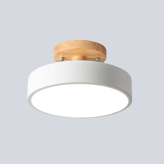Lunira – Bunte Eisen-Deckenlampe mit Holzelement