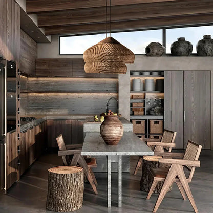 Ella – Asiatische Rattan-Deckenlampe