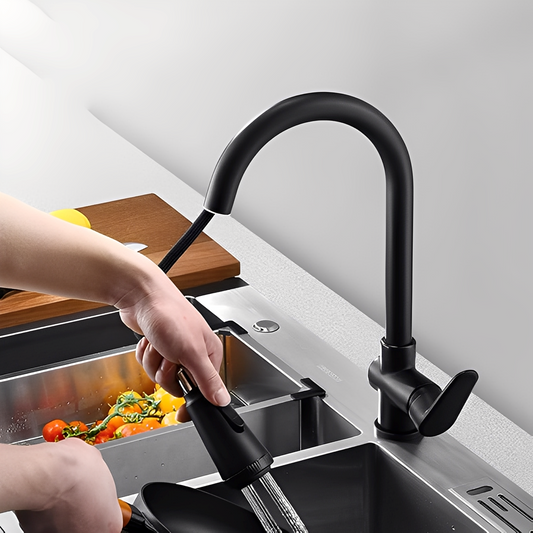 Nerio – Schwarze ausziehbare Mischbatterie