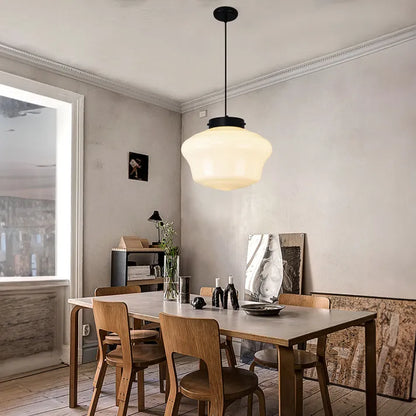 Liv – Vintage Weiße Milchglas Geometrische Pendelleuchte