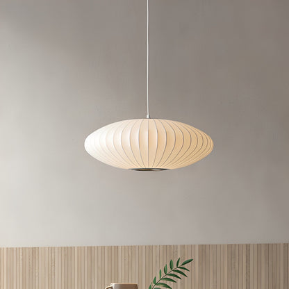 Soluna – Moderne Hängelampe aus Stoff in Weiß
