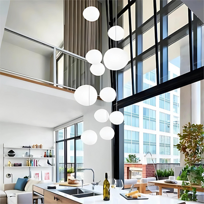 Elina – Hängelampe mit Glas-Kiesel-Design für elegante Lichtakzente