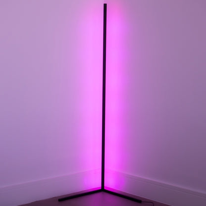 Minimalistische LED-Stehlampe für Ecken mit Farbwechsel
