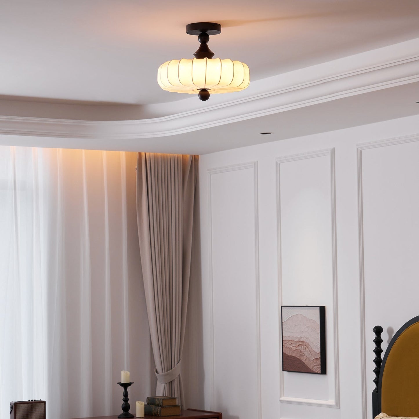Anela – Natürliche Lampe aus Eschenholz und Stoff