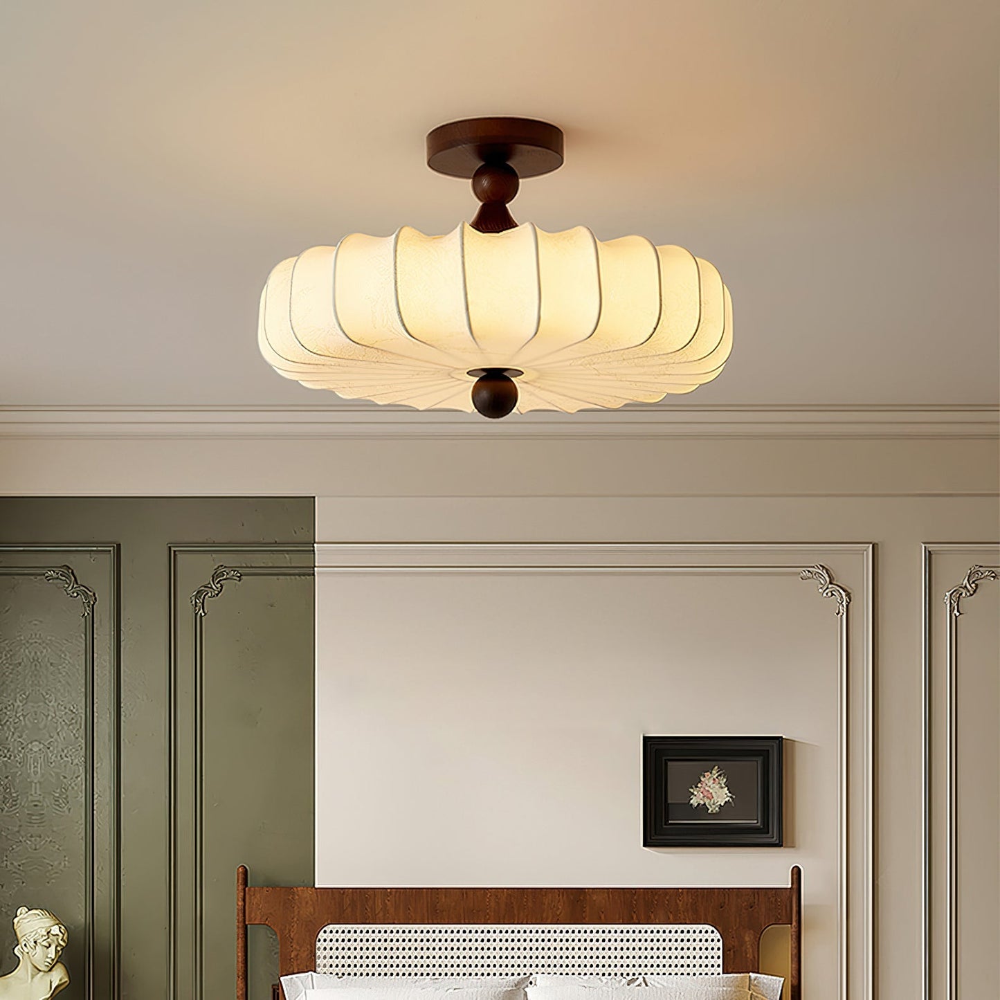 Anela – Natürliche Lampe aus Eschenholz und Stoff