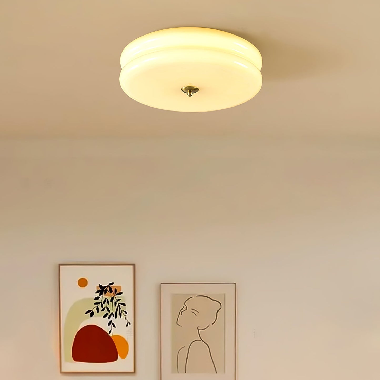 Amélie – Schlichte Deckenlampe im Cream-Stil