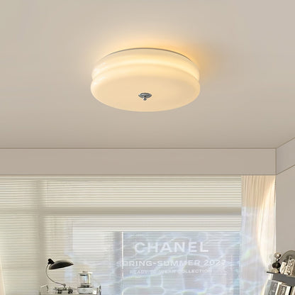 Elon – Einfache Deckenleuchte aus Glas in Creme