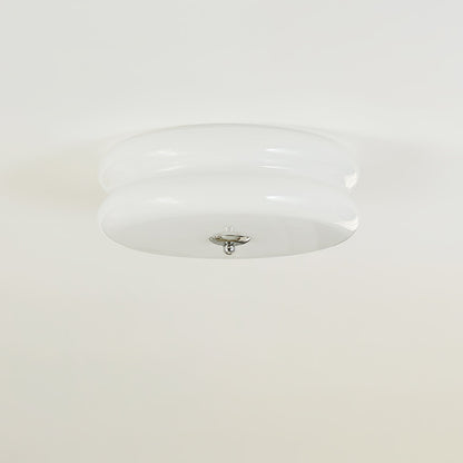 Elon – Einfache Deckenleuchte aus Glas in Creme