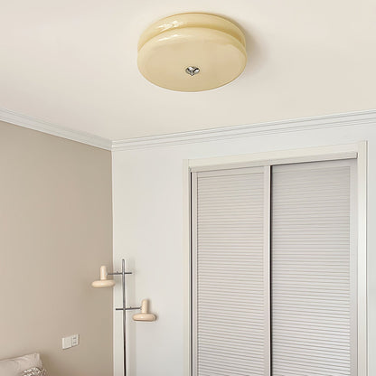 Elon – Einfache Deckenleuchte aus Glas in Creme