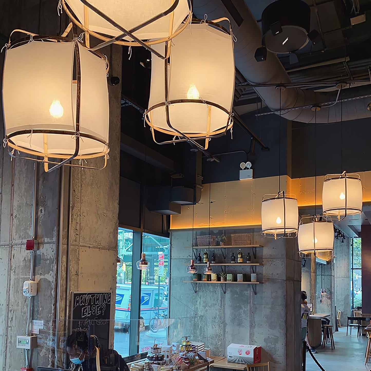 Asami – Hängelampe aus Leinen & Bambus