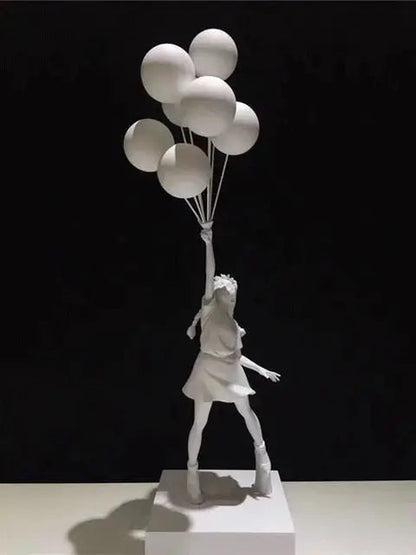 BanksyArt – Ballonmädchen-Skulptur im Streetart-Stil