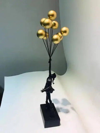 BanksyArt – Ballonmädchen-Skulptur im Streetart-Stil