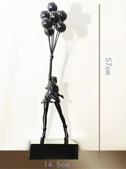 BanksyArt – Ballonmädchen-Skulptur im Streetart-Stil