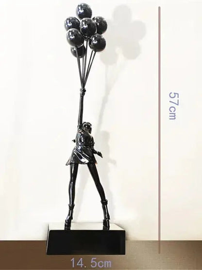 BanksyArt – Ballonmädchen-Skulptur im Streetart-Stil