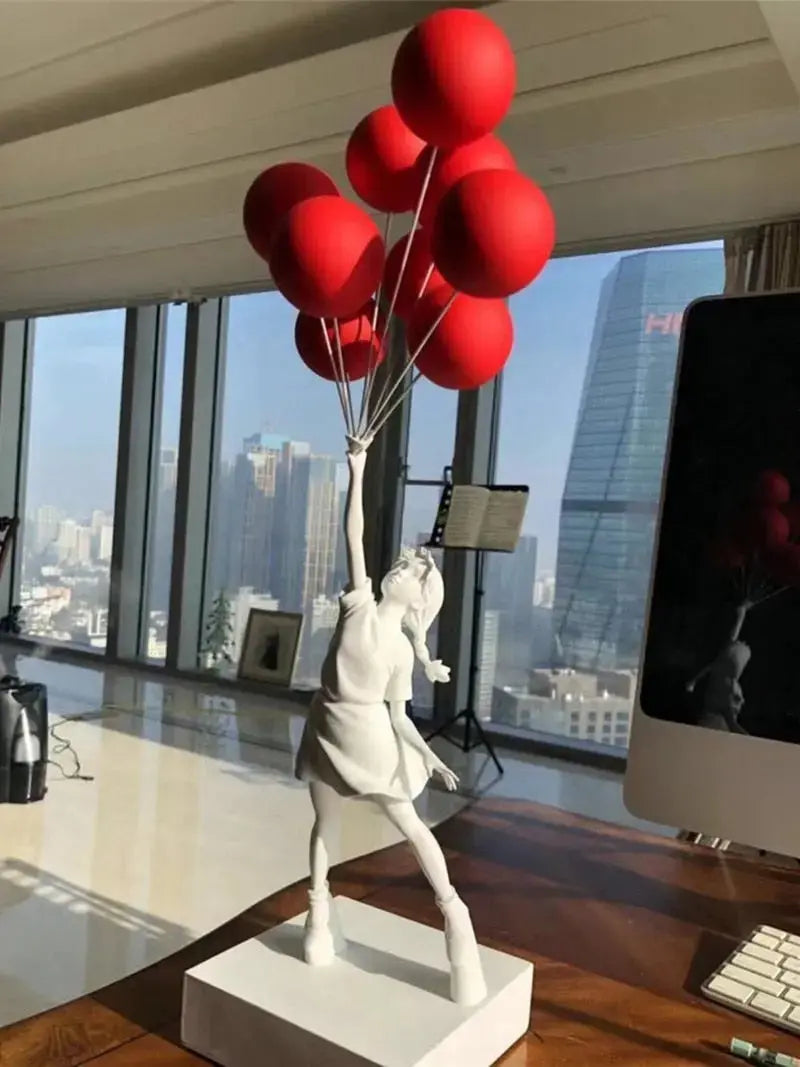 BanksyArt – Ballonmädchen-Skulptur im Streetart-Stil