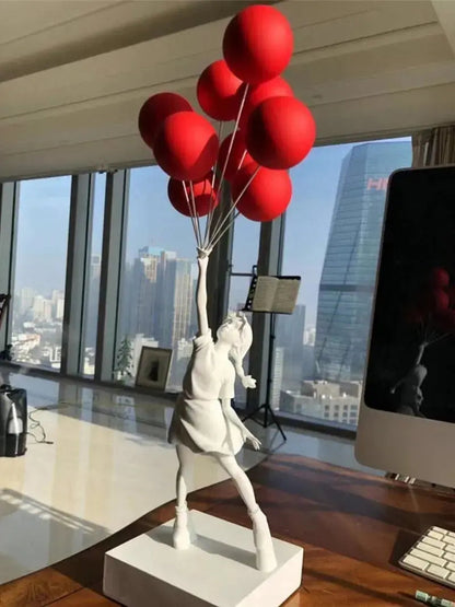 BanksyArt – Ballonmädchen-Skulptur im Streetart-Stil