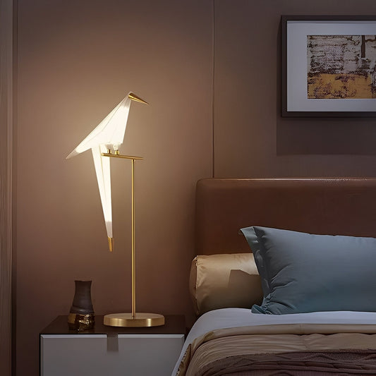 Origa – Zeitgemäße Tischlampe im Kranich-Design