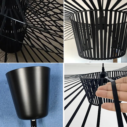 Kronleuchter in Strohhutform für Wohnzimmer