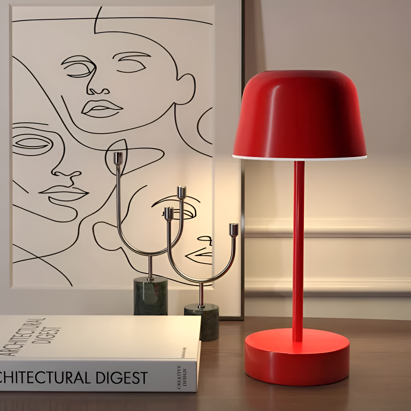 RetroStyle - Farbenfrohe kabellose LED-Tischlampe mit USB-Aufladung