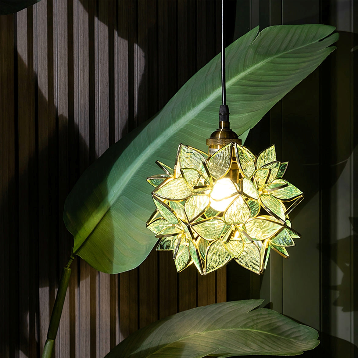 Capiz – Glas-Hängeleuchte