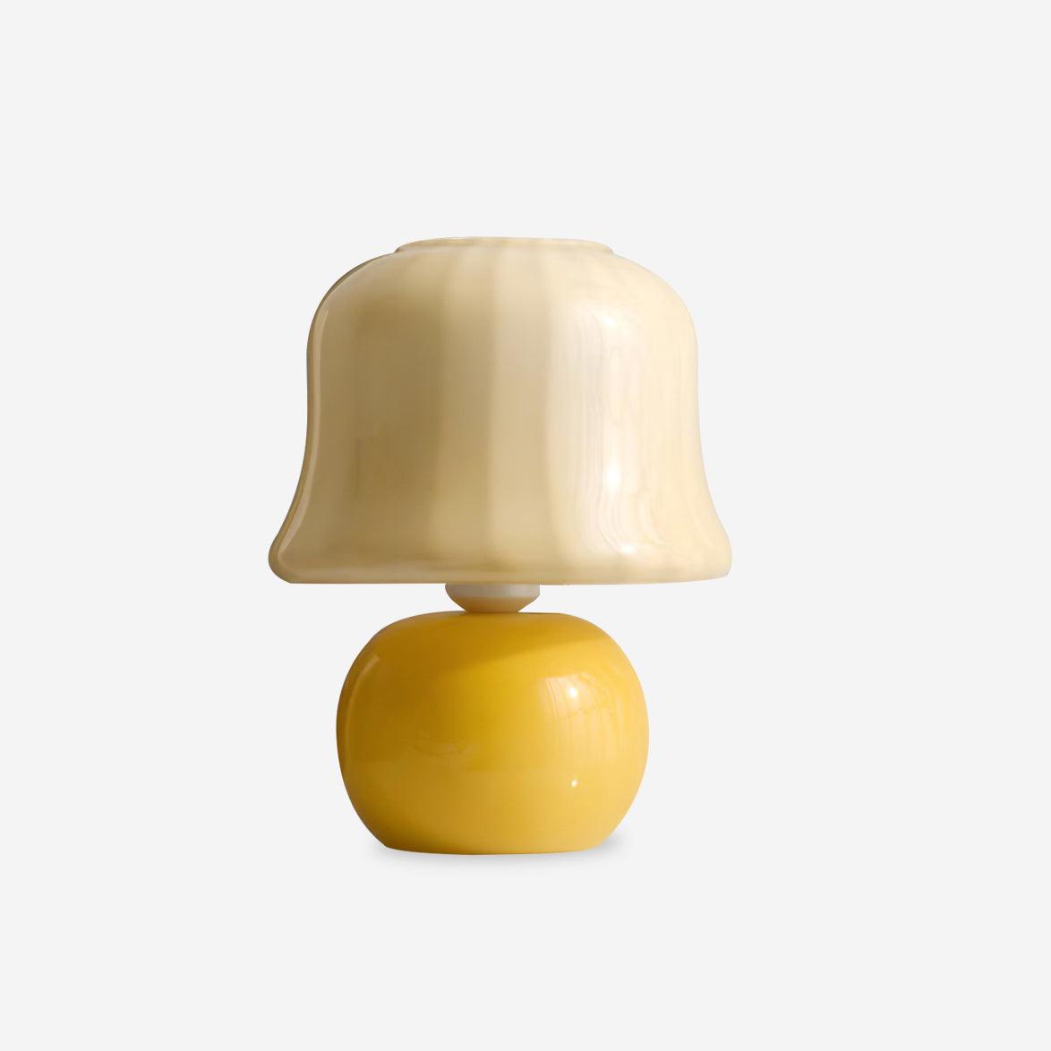 Zara – Pilzförmige Tischlampe aus glänzendem Glas