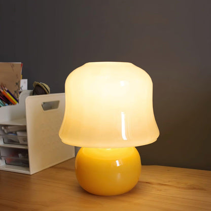 Zara – Pilzförmige Tischlampe aus glänzendem Glas