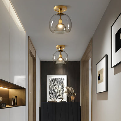 Glayra – Moderne Lampe für die Decke mit grauem Glas für Flur und Wohnbereich