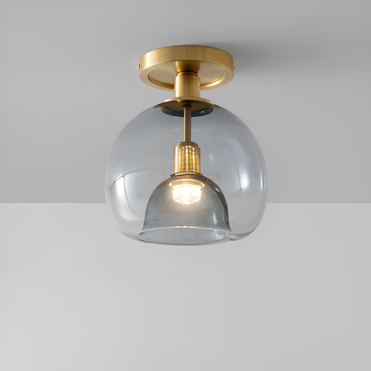 Glayra – Moderne Lampe für die Decke mit grauem Glas für Flur und Wohnbereich