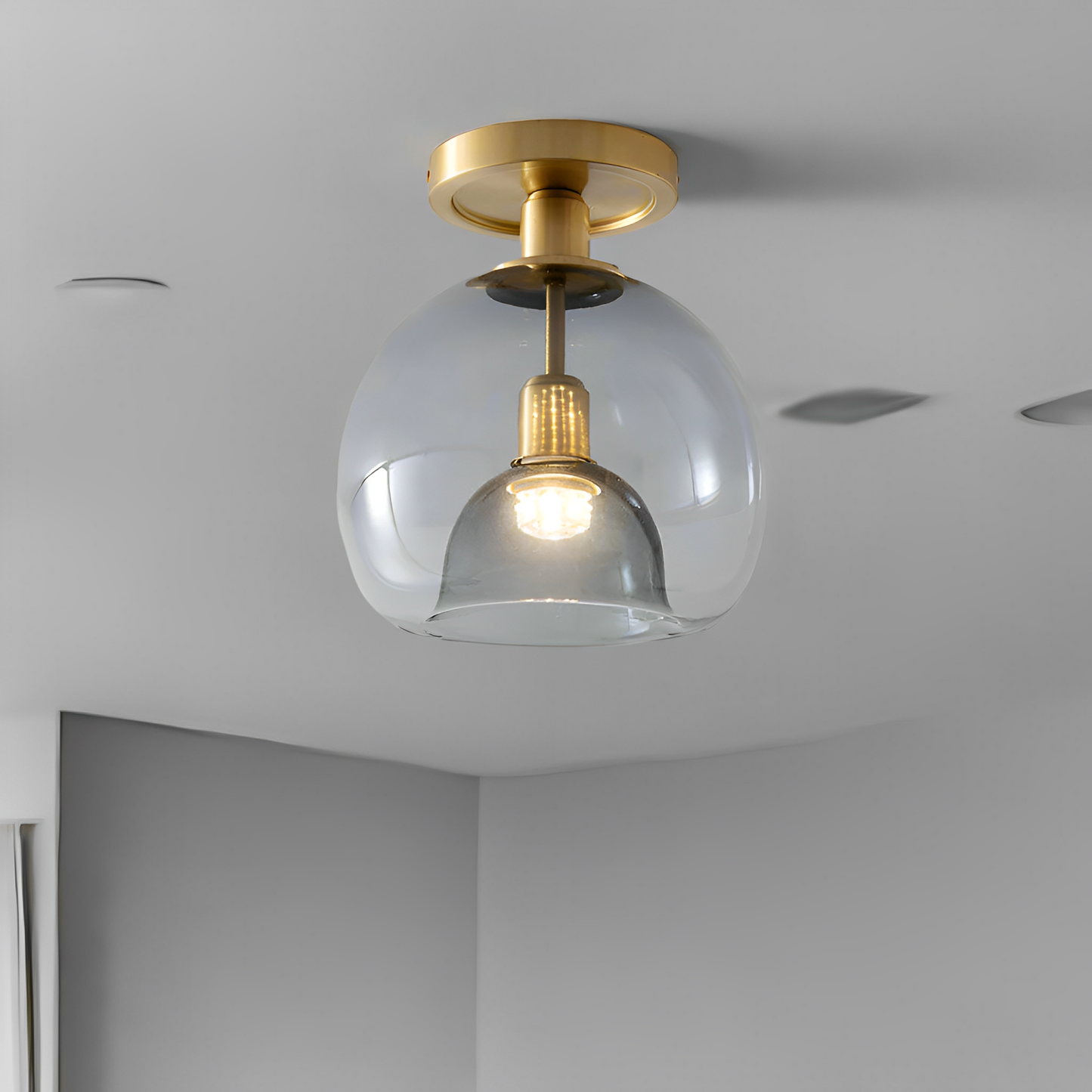 Glayra – Moderne Lampe für die Decke mit grauem Glas für Flur und Wohnbereich