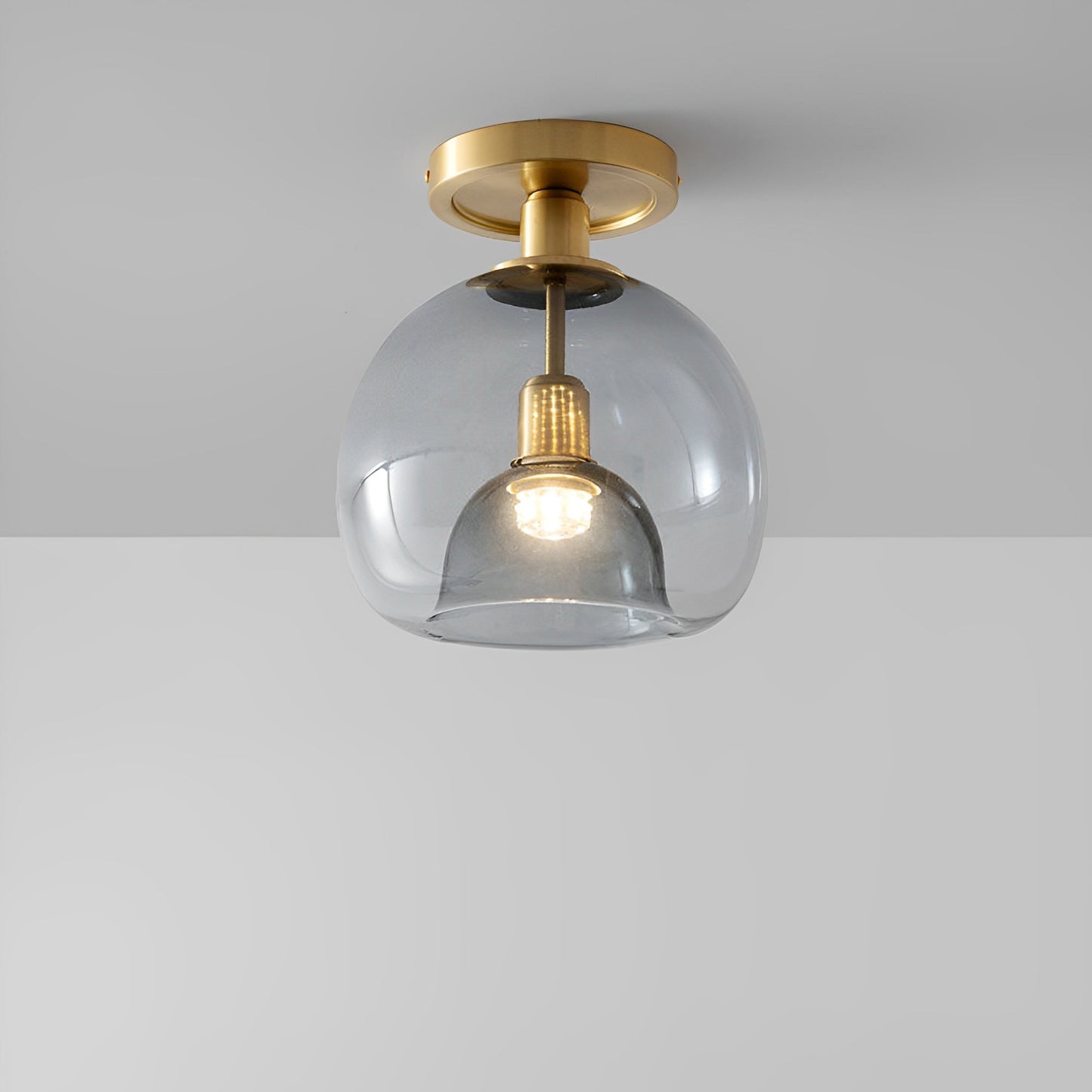 Glayra – Moderne Lampe für die Decke mit grauem Glas für Flur und Wohnbereich