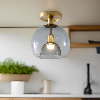 Glayra – Moderne Lampe für die Decke mit grauem Glas für Flur und Wohnbereich