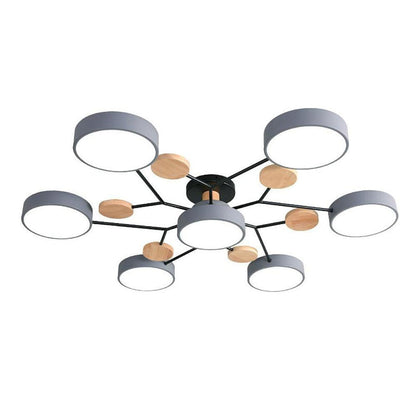 Lina – Kunstvolle Deckenlampe aus Metall und Holz