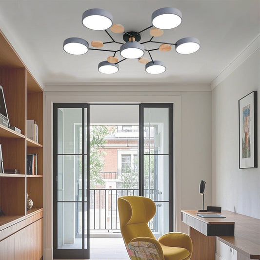 Lina – Kunstvolle Deckenlampe aus Metall und Holz