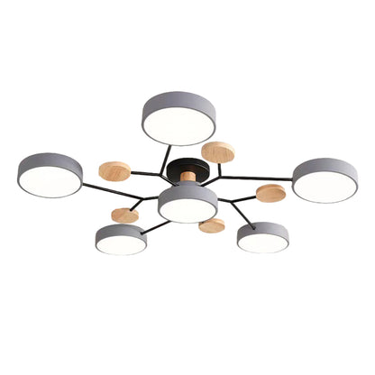 Lina – Kunstvolle Deckenlampe aus Metall und Holz