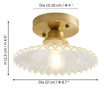 RetroGlass – Gerippte Vintage-Glas-Deckenlampe mit klarem Stil