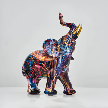 ColorPhant – Abstrakte Elefantenstatue in lebendiger Multicolor-Optik