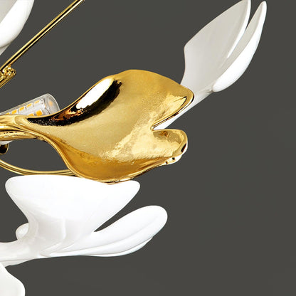 Selina – Keramik-Lampe mit Ginkgo-Blatt-Design