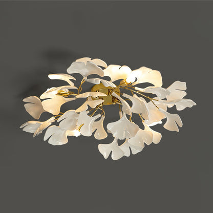 Selina – Keramik-Lampe mit Ginkgo-Blatt-Design