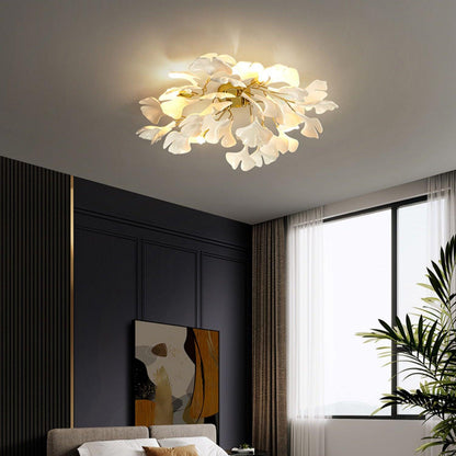 Selina – Keramik-Lampe mit Ginkgo-Blatt-Design