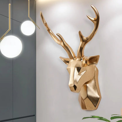 3D Tierkopf Wanddeko aus Kunstharz