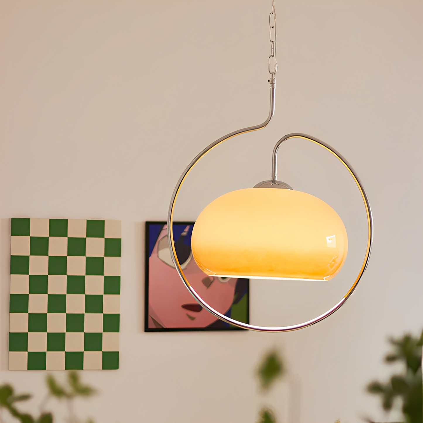 Ashley – Deckenlampe im Retro-Stil in Creme