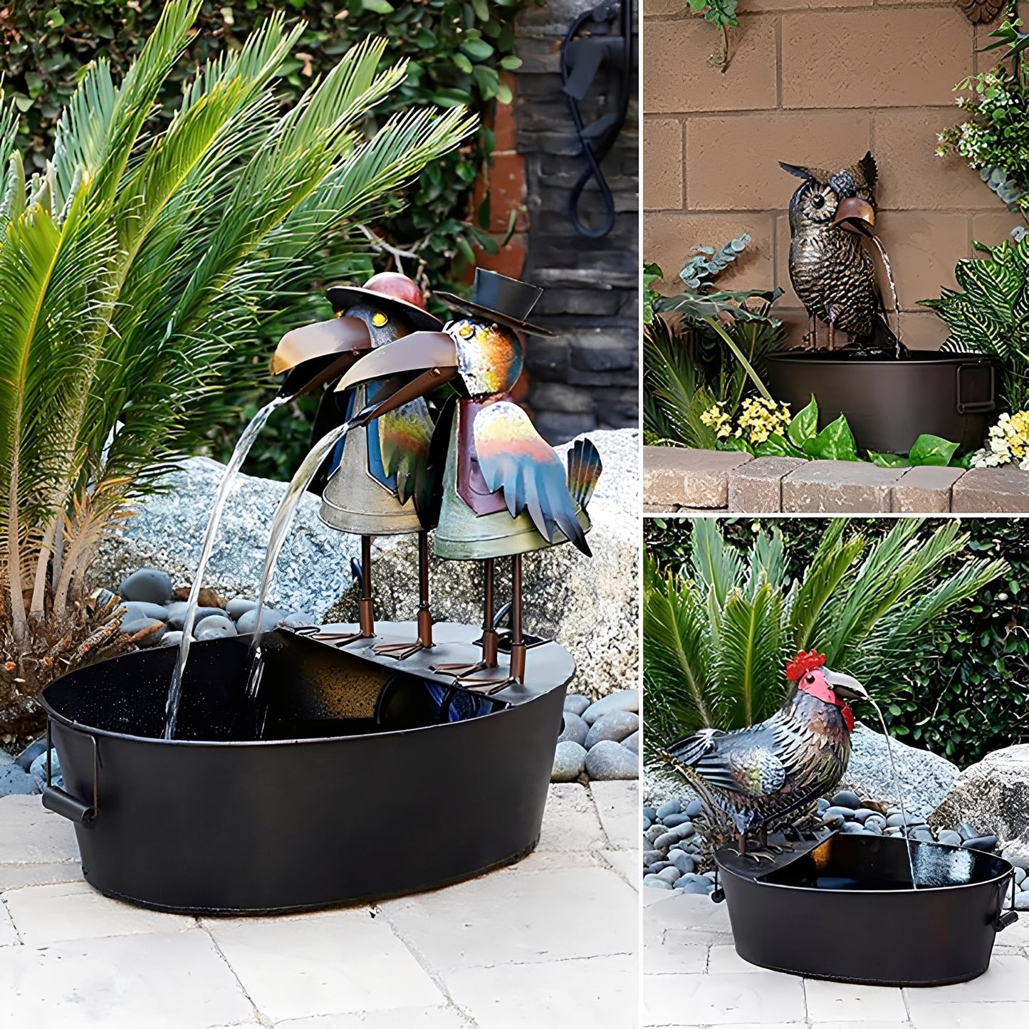 Taviano – Rustikale Deko-Gartenbrunnen aus Kunstharz