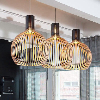 Nordic Glow - Handgefertigte Holz-Pendelleuchte