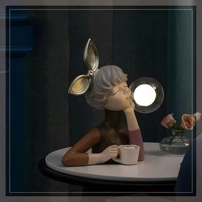 Charmante Bubble Girl Nachttischlampe